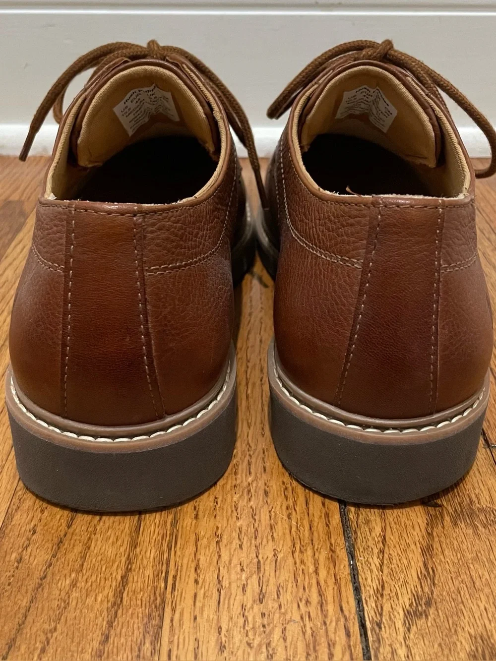 Hush Puppies Bounce Brown Leather Oxford Derby Dress Shoes Mens Size 10.5 Medium